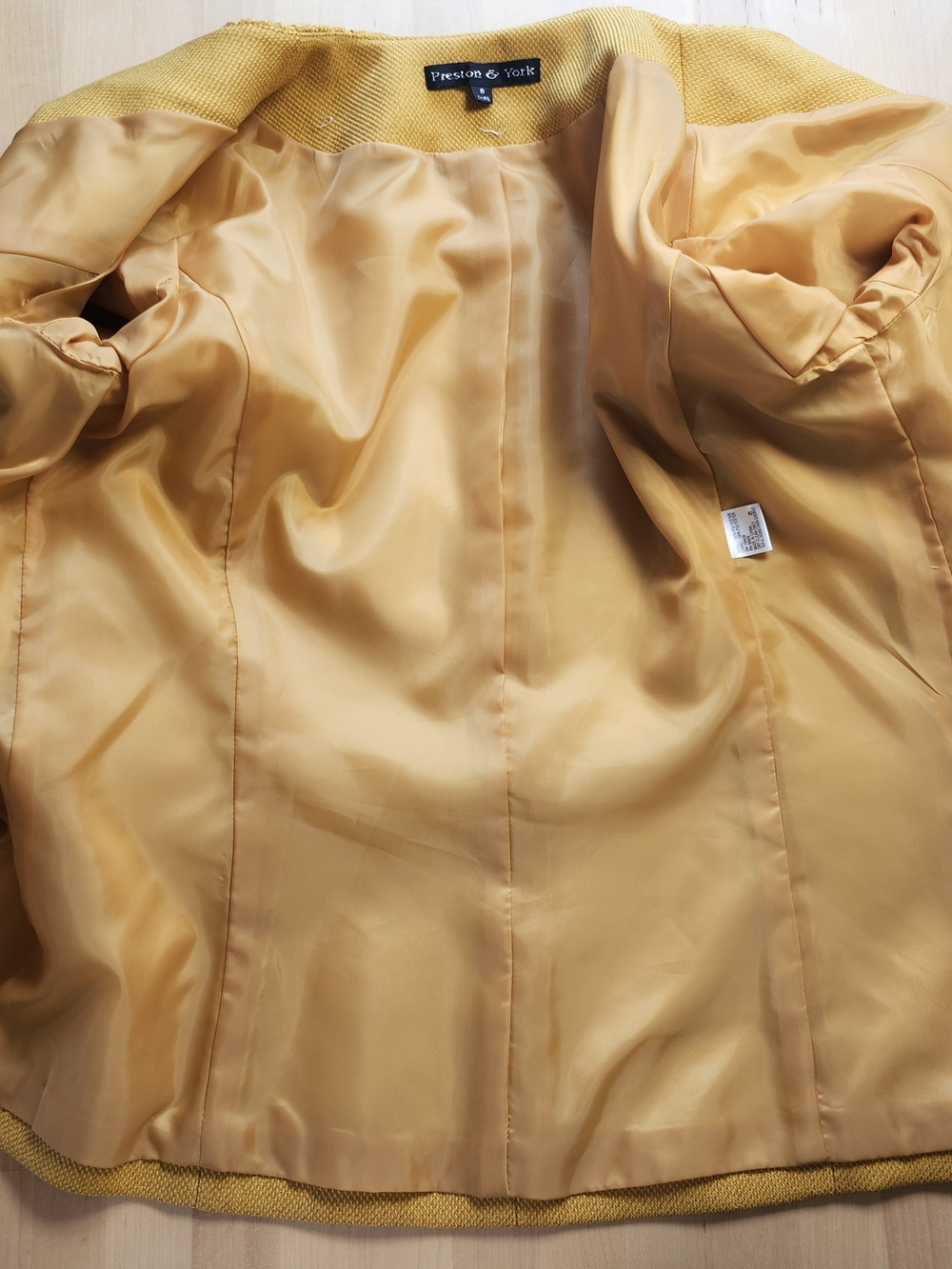 Preston & York Sz 8 Mustard Yellow Ruffle-Trim Skirt Suit - Picture 5 of 7